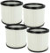 vhbw 4x Filtro plisado compatible con Parkside PNTS 30/8 E, PNTS 1300(A1), PNTS 1300 aspiradora - negro blanco