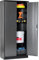 Stahlschrank 180x80x40 cm mit 2 Türen abschließbar - Metall Aktenschrank, Werkzeugschrank für Büro, Garage, Fitnessstudio (Silber&Schwarz)