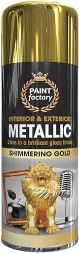 DUAYRA Metallic Shimmering Gold Spray Paint 400ml | Multipurpose Aerosol Cans | Interior & Exterior Use | Quick Drying Formula Paints | Brilliant Gloss Finish | For Metal, Plastic, Wood, Ceramic | (1)