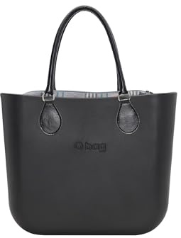 O bag - Shopper Tasche Thermoplastische Verbindung, schwarz (31 X 39 X 14 cm)