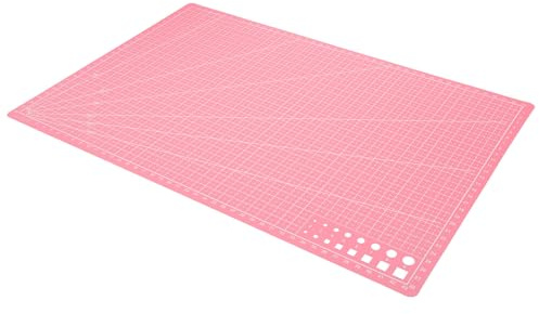 JECOMPRIS Tapis de Découpe A3 Double Face Antidérapant en Polypropylène Rose 45×30 Cm pour Gravure, Loisirs Créatifs et Scrapbooking, Planche de Découpe Solide et Légère pour Bricolage