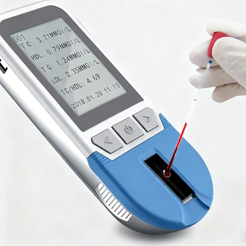 Wsexyy Cholesterin-Testgerät, Multifunktionales Lipid-Messgerät-Set Für TC, TG, HDL, LDL, Blutfett-Tester Mit 25 Teststreifen, Datenspeicher Für 500 Gruppen, Schnelle Ergebnisse, Für Den Heimgebrauch