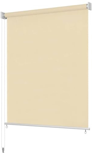 Mhdvray Tenda avvolgibile per esterni, 100 x 230 cm, tenda da sole verticale per balcone, terrazza e pergola, frangivista flessibile in HDPE resistente, bianco crema, facile da installare con
