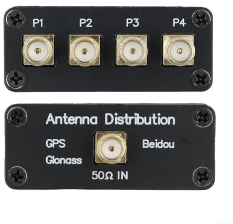 GPS 1-to-4 Signal Splitter for SMA, 1.4-1.6GHz Power Divider with Low Loss, High Isolation Antenna Distributor for GPS Beidou GLONASS for GALILEO L-Band Navigation Testing
