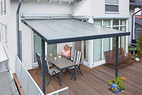 Gutta Terrassenüberdachung Aluminium, anthrazit, Typ F, 5460 mm breit, 4060 mm tief