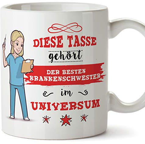 Mugffins Krankenschwester Tasse/Becher/Mug Geschenk Schöne and lustige kaffetasse - Diese Tasse gehört der besten Krankenschwester im Universum - Keramik 350