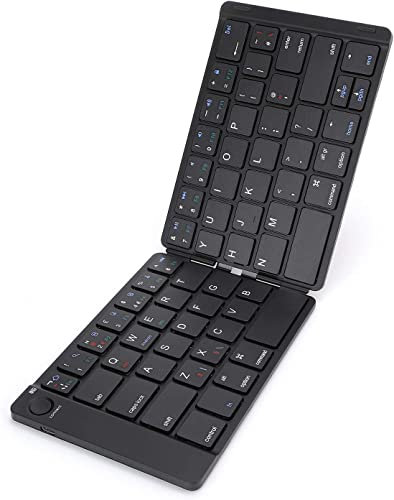 Joyzy Folding Bluetooth Keyboard - Foldable Wireless QWERTY UK Keyboard for IOS, Android, Windows Tablets, Smartphones, iPhone, iPad, Laptops, PC - Pocket Mini Size