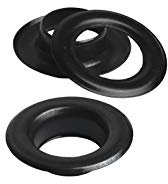 Ösen mit Gegenscheiben, stahl, in verschiedene Beschichtungen und Größen (100, 10mm / 19mm Schwarz)