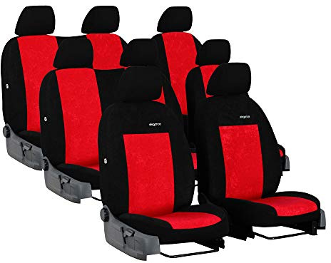 Autositzbezüge Rot Komplettset 8-Sitze Transporter Sitzbezug Schonbezüge Auto