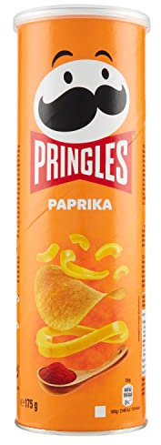 Pringles Paprika | Snack salato | Chips a base di patate | Vegetariano | Perfette per l'aperitivo | Confezione singola da 175g
