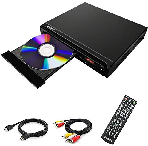 WISCENT Micro-chaîne compacte Micro-chaîne Hi-FI stéréo avec CD et Bluetooth,Radio FM, CD, CD MP3, Lecteur DVD,USB, Chaîne Hi-FI-Musique (Lecteur DVD)