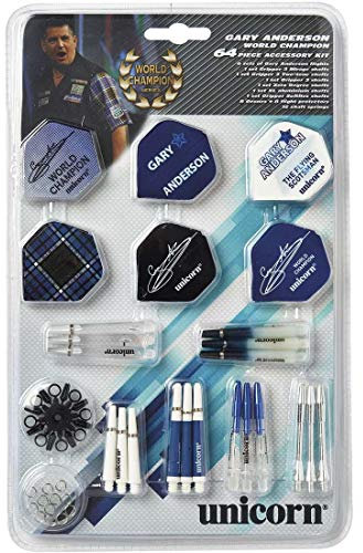 Dartfellas Unicorn Gary Anderson, 64-teilig, The Flying Scotsman, World Champion Zubehör-Set (Flights, Schäfte und mehr!)
