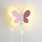 Wandlampe Kinder mit Schalter und Stecker, Innen Wandleuchte Mädchen Kinderzimmer Schmetterling Lampe Cartoon Schlafzimmer Nachttischlampe mit Kabel 15W LED Wandbeleuchtung Dimmbar 3000K/4000K/6000K
