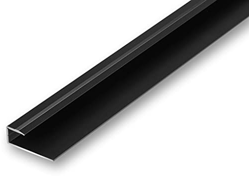 NALine® Einschubprofil für Hartböden von 7-9 mm Belagstärke 1000 mm lang schwarz Abschlussprofil Endprofil Einfassprofil für Hartböden U-Profil