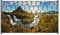 Wallario Zaun Sichtschutz Windschutz für EIN- und Doppelstabmattenzäune in der Größe Breite 2,50m x Höhe 1,40m, Motiv: Island Panorama Fluss Berge und Blauer Himmel