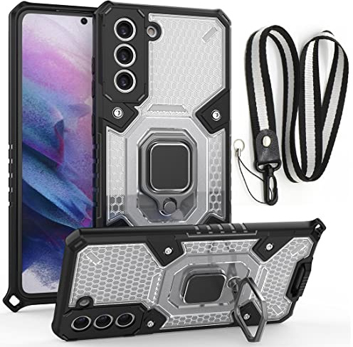 NOVAGO Compatible avec Samsung Galaxy S21 FE 5G -Coque Ultra Résistante avec Anneau Anti Chute et Cordon Sangle réglable pour Le Tour de Cou détachable (Anneau Cordon)…
