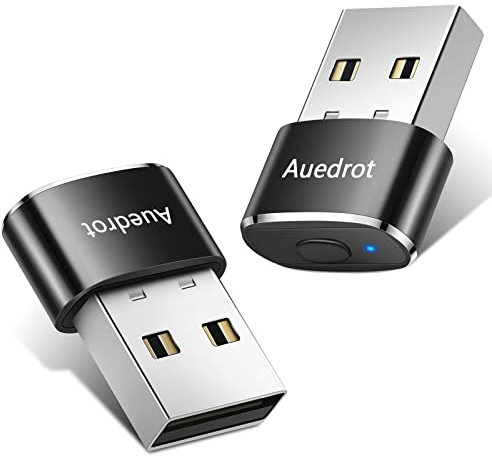 AUEDROT Mouse Jiggler Nicht Nachweisbar USB Mouse Mover mit Schaltertaste, Metall Maus Beweger Automatisch Maus Jiggler mit 2 Jiggler-Modi, Plug & Play, Hält Computer/Laptop Wach, Schwarz, 2 PCS
