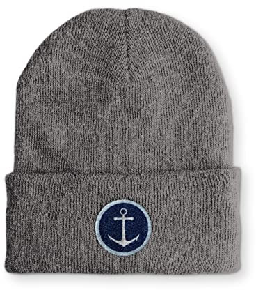 tshirtladen Anker Segeln Kapitän Design Statement Wintermütze Beanie, Farbe: Grau