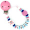 Nuckelkette mit Namen NAZAR TÜRKISCHE AUGE Babyrosa Dunkelblau Babyblau/Unisex/Personalisiert