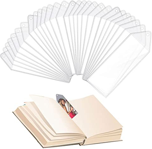 MFCGHXR Photo Booth Lesezeichen Hüllen Blank Kunststoff-Lesezeichen-Abdeckung Fotorahmen-Abdeckung 2-1/4 x 6-1/4 Zoll Hochzeit 2 x 6 Zoll Vinyl-Fotostreifen Valentinstagsgeschenke (30)