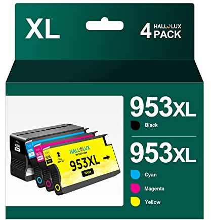 HALLOLUX 953XL Druckerpatronen Kompatibel für HP 953 Tintenpatronen Multipack HP Officejet Pro 7720 7730 7740 8210 8218 8710 8715 8720 8725 8728 8730 8740 Neuestem Chip (Schwarz Cyan Magenta Gelb)