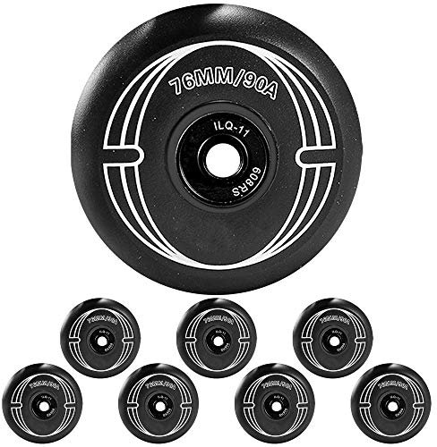 SSCYHT Inline-Rollhockey-Skates, verschleißfeste PU-Räder für Ersatzrollen für Rollschuhe, 72 mm, 76 mm, 80 mm, drinnen und draußen,Schwarz,72mm