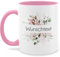 Tasse Tassen 325ml - Aufdruck selbst gestalten - Wunschtext I Geschenk personalisiert I Geschenk Weihnachten - 325 ml - Rosa - kaffeetasse fürs büro custom mug personalisierte blume kaffeebecher