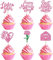 24 Stück Happy Mother's Day Tortendeko Glitzer Rose Briefkasten Love You Mom Kuchen Dekoendeko Cupcake Toppers Best Mom Torten Dekorationen für Muttertag Partyzubehör Rosa