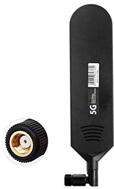 Vecys 4G LTE Antenne RP SMA Connecteur Mâle 15dBi 4G/5G Antenne Bâton de Colle Omnidirectionnelle à Gain Élevé 600-6000Mhz(Noir, 1 PCS)