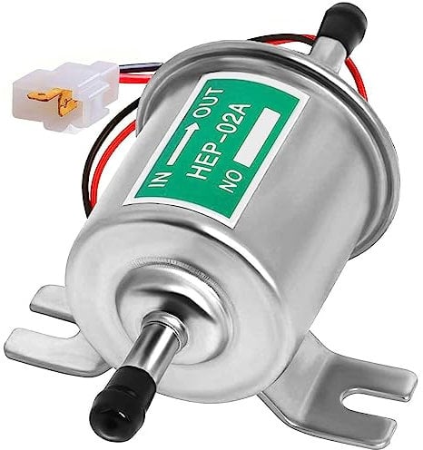 ZiYuya Electric Inline Pompa del Carburante, 12V Universal Booster Pompa di Pressione Gas Diesel Inline Low Pressure Metal Pump Module Bolt Fixing Wire Inline per Benzina Diesel HEP-02A (d'argento)
