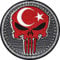 EXPRESS-STICKEREI Biker Patches Aufnäher 75x75mm | Biker Kutte Applikation für alle Stoffe | Türkei Flagge Aufbügler Accessoires | 1 Stück