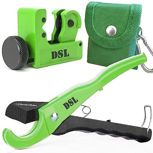 Rohrabschneider, DSL Kunststoff-Rohrschneider und Mini-Rohrschneider Doppelpack - Kunststoffrohrschere für Ø bis 32 mm & Rohrabschneider zum Schneiden von Kupfer-, Messing-, Aluminium- und