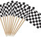 50 Pcs Black and White Chequered Flag Cupcake Picks, Checkered Racing Flag for Race Car Cake Toppers Sandwich Labels on Sticks, For Cake Toppers Food & Cupcake Party Decoration