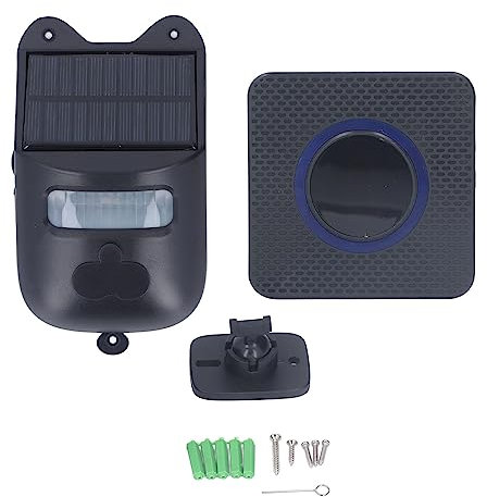 Solar-Türklingel, Solarbetrieben, Intelligenter Induktions-Funk-Willkommensalarm, Infrarot-Funk-Bewegungsmelder, Alarm-Türklingel für Bauernhöfe, Camping, Häuser, Gärten