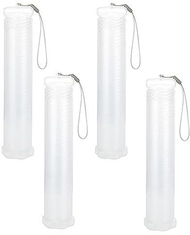 Orton 4 Piece Extendable Plastic Paint Brush Case Clear Long Paint Brush Holder Tube Storage Pencil Container