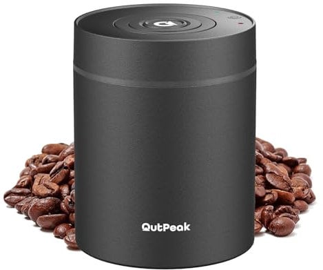 OUTPEAK Neo 2025 Automatic Vacuum Coffee Canister, 0.5L for 4.6oz Coffee Beans, One Button Operation, Small Airtight Coffee Canister with Spoon, Canister
