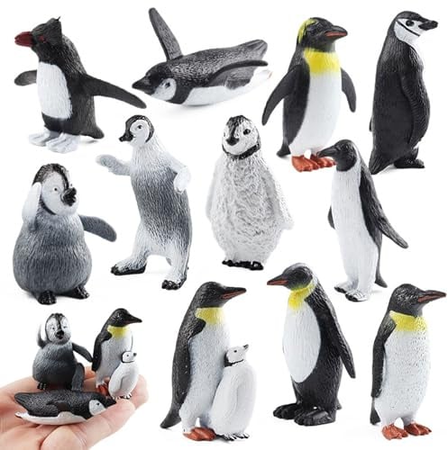 FLORMOON Pinguin Figur - 11st Realistisch fischfigue Tierfiguren - Lernspielzeug Weihnachten Geburtstag Geschenk Cake Topper Lehrer Belohnungen Weihnachten Geburtstagsgeschenk für Kinder…