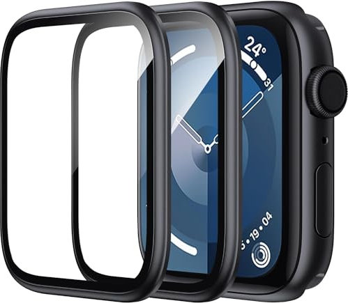 WSKEN Schutzfolie für Apple Watch Series 9/8/7 41mm Folie, [Titanium Alloy Frame] Displayschutz Schutzfolie Blasenfreie, 3D Volle Abdeckung, Anti-Staub, Anti-Kratzer, Anti-Fingerabdruck