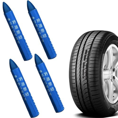 HFLWYWD Reifenmarkierungsfarbe, 4 Stück, ölbeständiger Reifenkreide, mehrflächige Markierung, Reifenmarkierungskreide, wasserdicht, farbecht, Reifenmarkierungskreide, Reifenmarkierungskreide