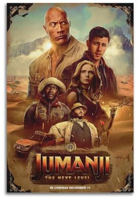 Jumanji Leinwandposter Welcome to the Jungle, Raumdekor, Poster für Schlafzimmer, Wohnzimmer, Wände, 30 x 45 cm, ungerahmter Stil
