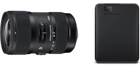 Sigma 18-35mm F1,8 DC HSM Art Objektiv für Canon EF Objektivbajonett & WD Elements Portable Externe Festplatte 2 TB