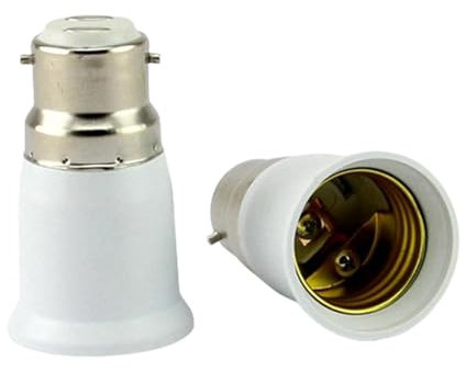 E27 to B22 Socket Converter - Bayonet to Screw Base Adapter for Ceiling Fans and Light Bulbs