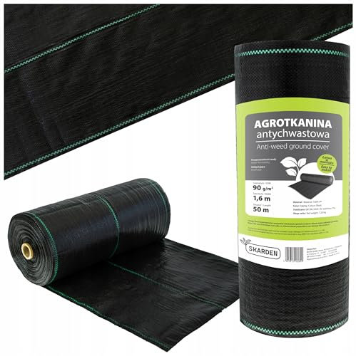 Unkrautvlies Unkrautfolie Gartenvlies Unkrautgewebe 90g/m² | 80 m² – Wasserdurchlässiges, UV-beständiges Bodengewebe zur effektiven Unkrautbekämpfung im Garten, ideal für Beete und Wege - 1,6 x 50 m