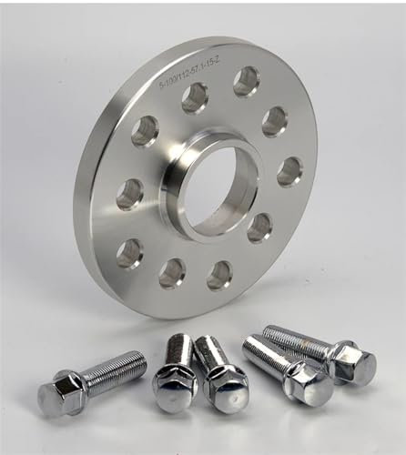 Wheel Spacers 2 Pcs 12/15/20mm Spurverbreiterung Für Auto PCD 5x10 0/5x112 CB 57,1mm Für A3/4/6/Für S6/Für RS4/Für S8 Für 5000Turbo/Für Quattro Wheel Spacer Lug Wheel Spacers(2PCS 12MM)