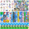 92 Pcs Mitgebsel Kindergeburtstag, Geburtstagsdeko Geburtstag Party Deko 12 Schnapparmband 10 Geburtstagstüten 20 Tattoo 50 Aufkleber Zubehör Gadget Give Aways für Kinder
