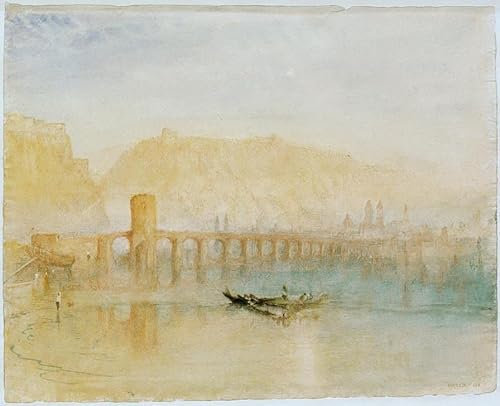 ZHAOSHAN Vintage Moderne Kunst Wandbild Poster Kunstdrucke die Moselbrücke in Koblenz von Joseph Mallord William Turner Poster Bilder Leinwand für Office Home Decor 60x90cm