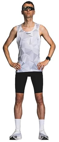 Fusion Tempo! Run Singlet Unisex (White/Grey, L)