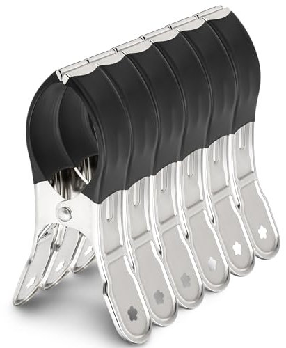 6 Stück Handtuchklammern für Strandliegen, Große Wäscheklammern, Edelstahl Strandtuch Clips Towel Clips Handtuchklemmen für Strandtücher, Badetuch