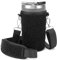 Linkidea Tumbler Carrier with Strap Compatible with IRON °FLASK Grip Coffee Mug 16oz, Polar Fleece Mug Sling Bag Holder with Shoulder Strap (Black)