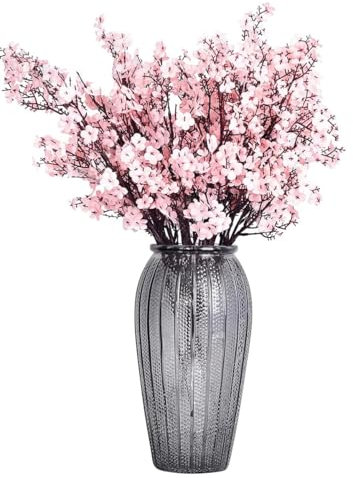 Lot de 10 fleurs artificielles de 50 cm en forme de cerisier, plantes artificielles décoratives, décoration de maison, mariage, fête (10, rose)